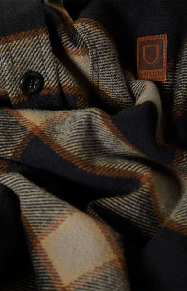 Brixton Bowery Heavy Weight L/S Flannel - Black / Cream