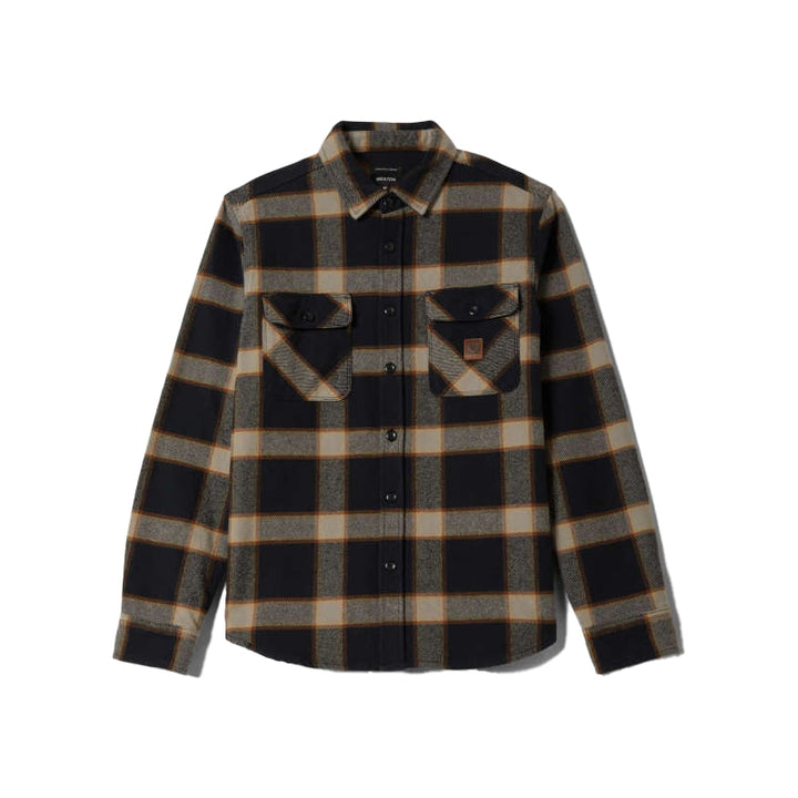 Brixton Bowery Heavy Weight L/S Flannel - Black / Cream