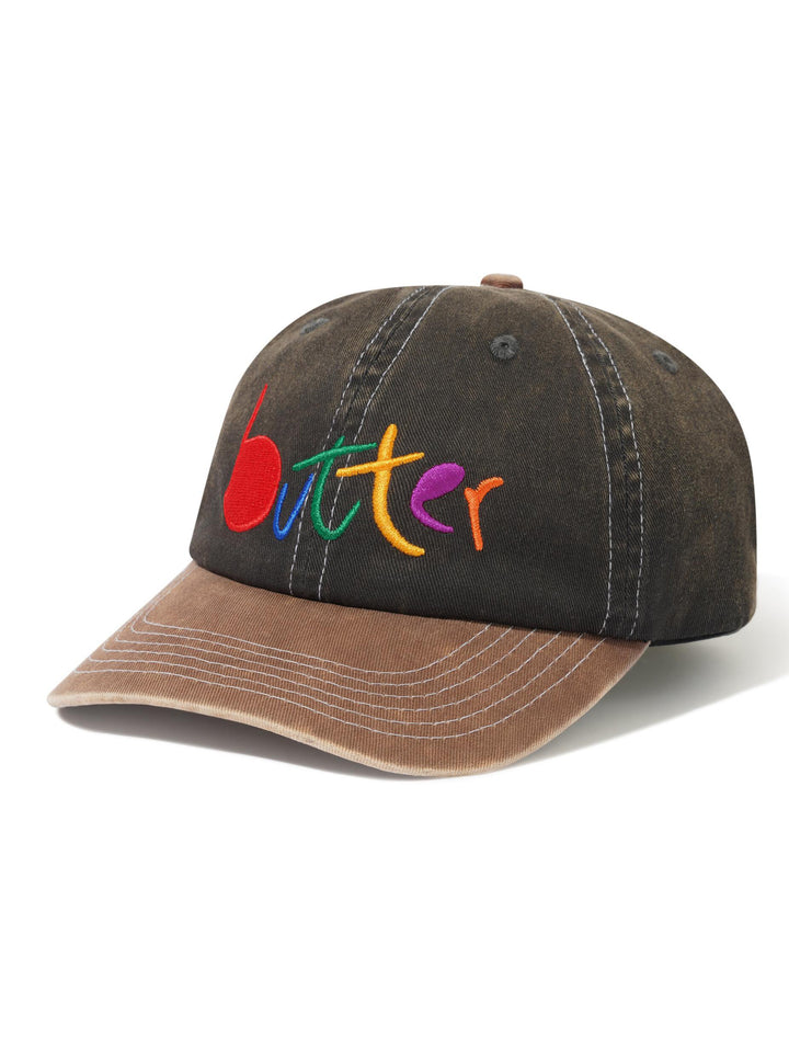 Butter Art 6 Panel Cap - Charcoal / Redwood