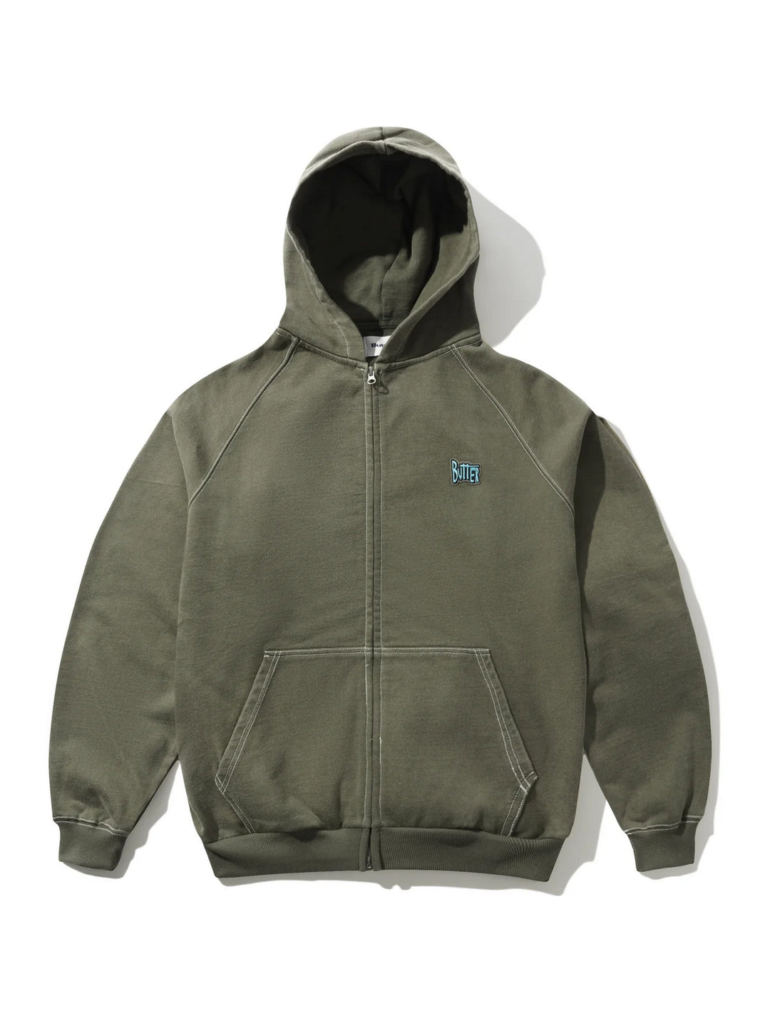 Butter Sketch Zip-Thru Hood - Army