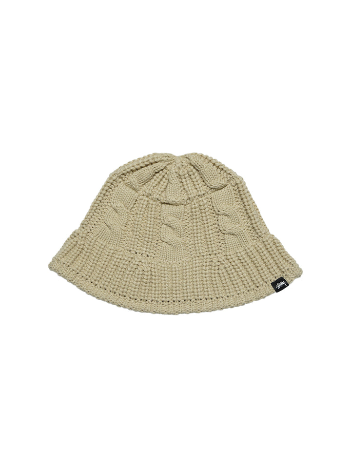 Stussy Cable Knit Bucket Hat - Oat