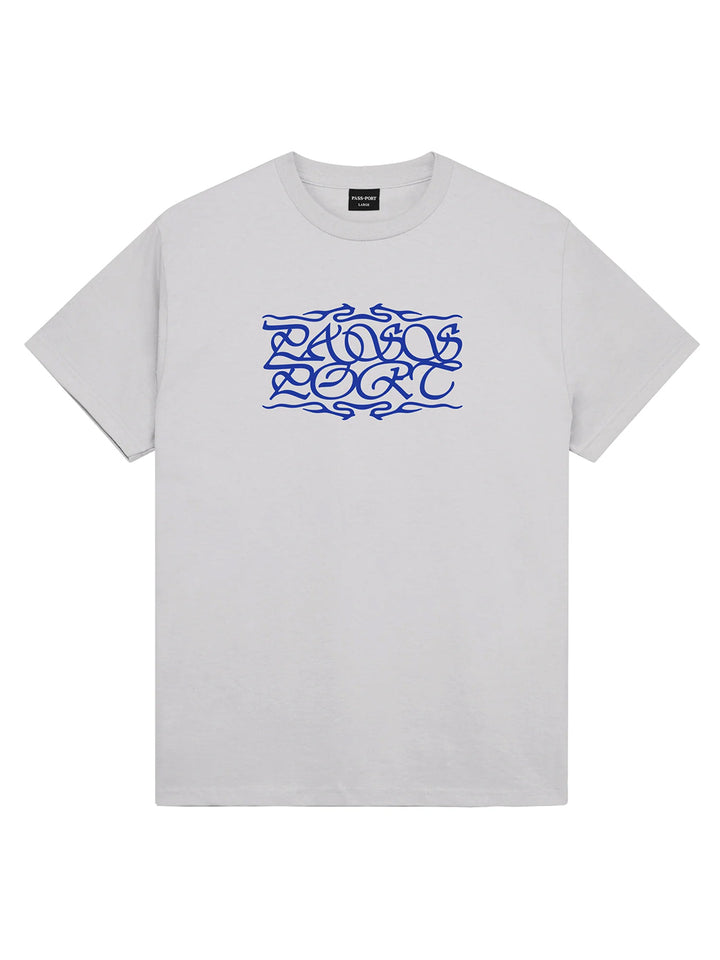 Passport Calligraphy Tee - Oyster Grey