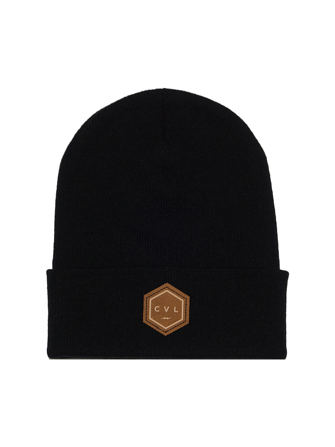 Civil Bolt Patch Ltr Cuff Beanie - Black