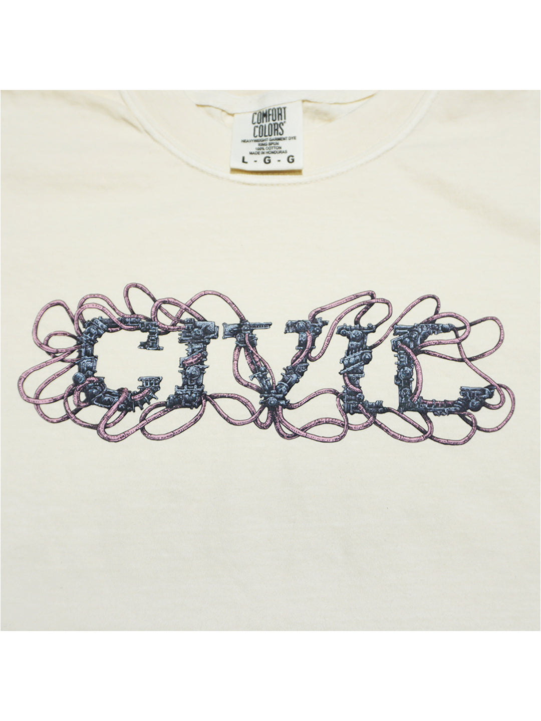 Civil Robot Letters Tee - Eggshell