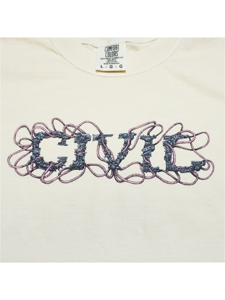 Civil Robot Letters Tee - Eggshell