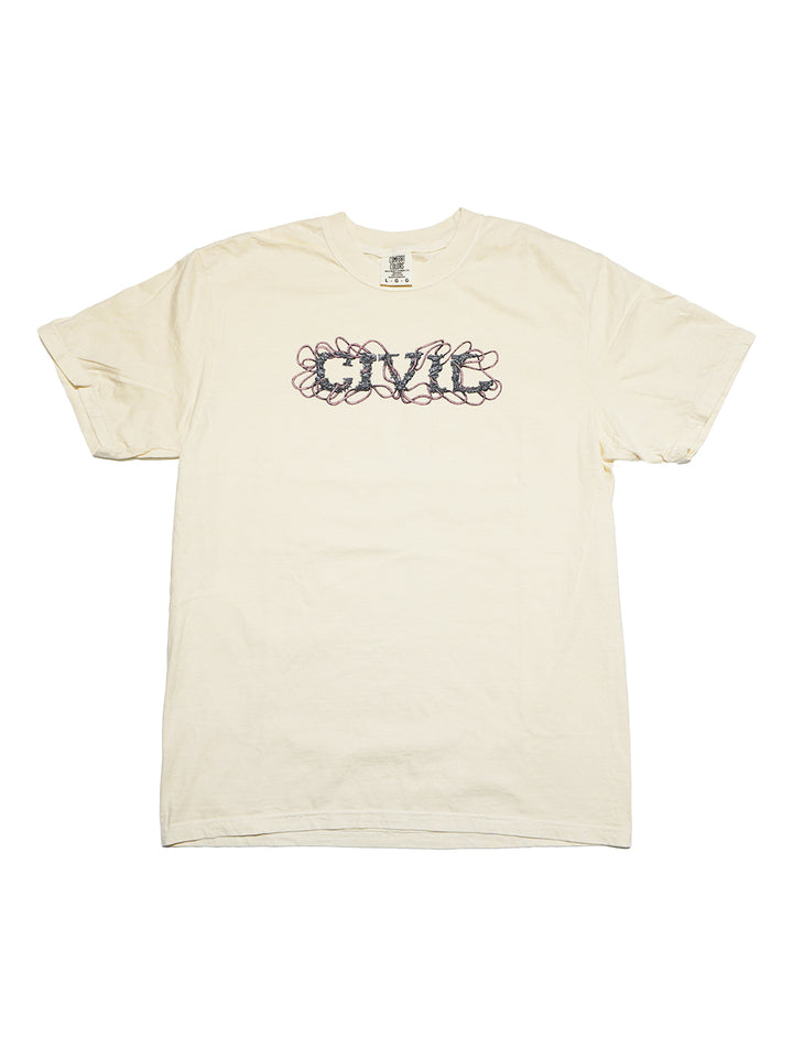 Civil Robot Letters Tee - Eggshell