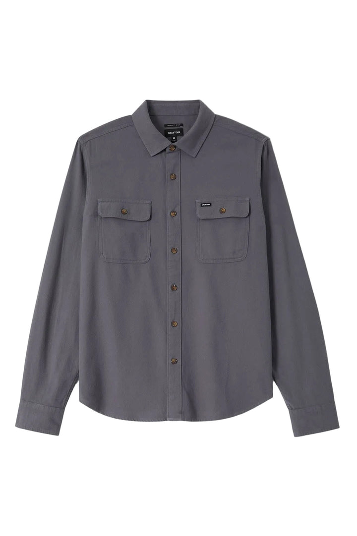 Brixton Bowery Lightweight Ultra Soft L/S Flannel - Future Grey