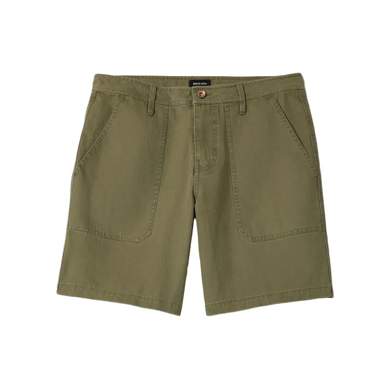 Brixton Surplus Vintage Wash Herringbone Short - Washed Olive Green