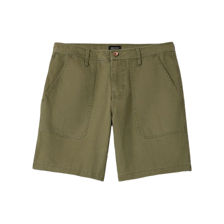 Brixton Surplus Vintage Wash Herringbone Short - Washed Olive Green