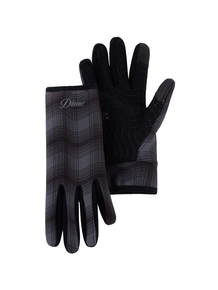 Dime City Plaid Gloves - Charcoal