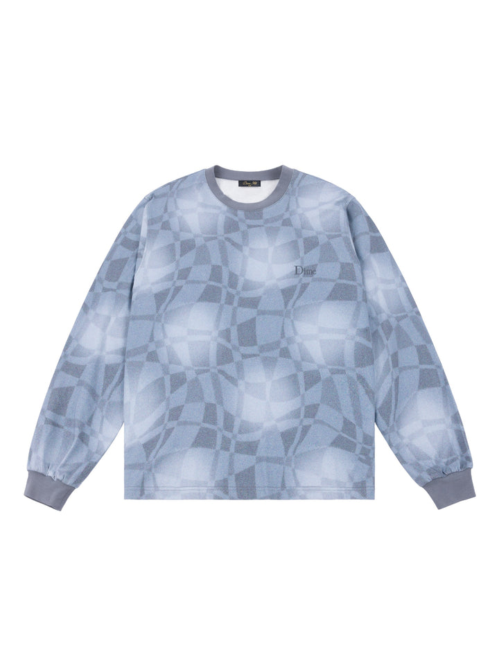 Dime Abstract LS Shirt - Static Blue