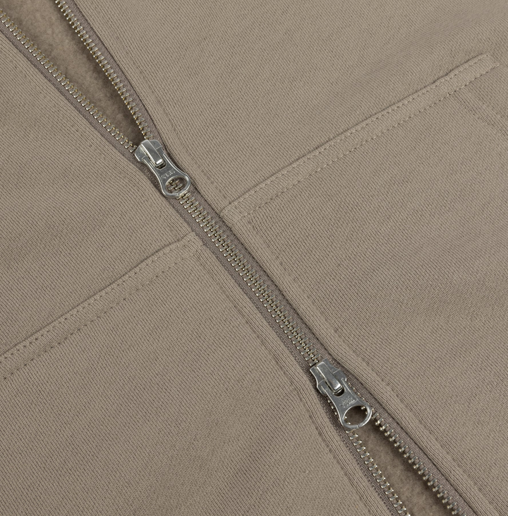 Dime Cursive Small Logo Zip Hood - Driftwood