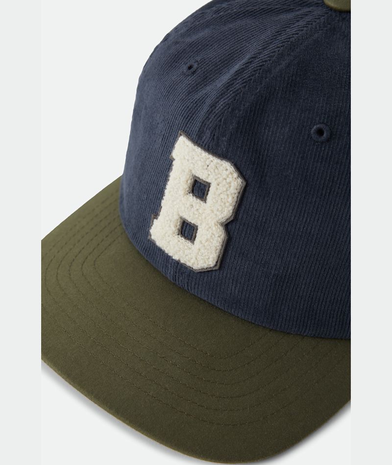 Brixton Big B Adjustable Hat - Washed Navy / Dark Olive