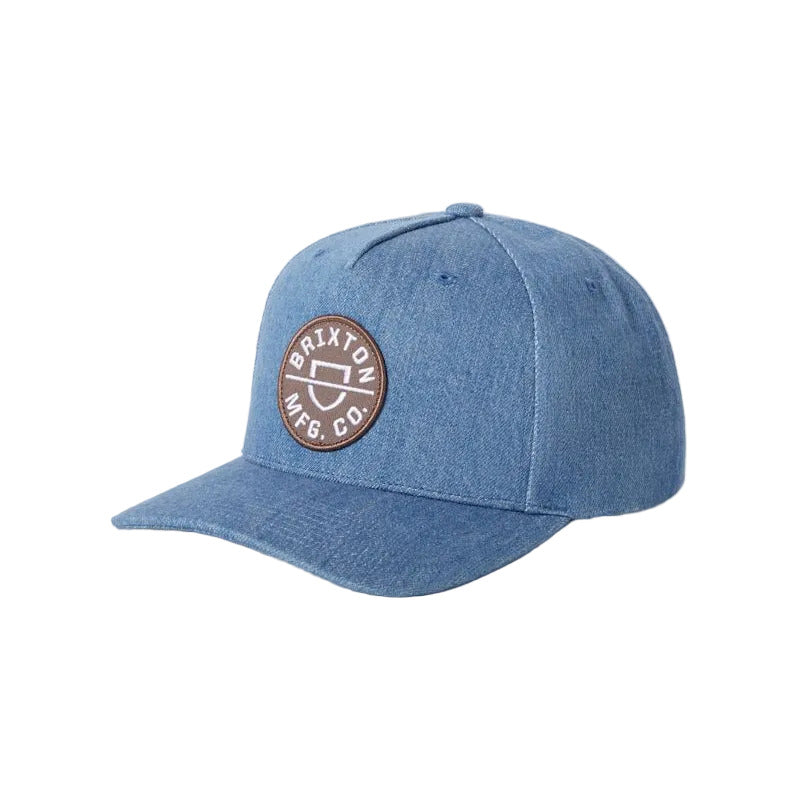 Brixton Crest MP Snapback - Medium Rinse Denim