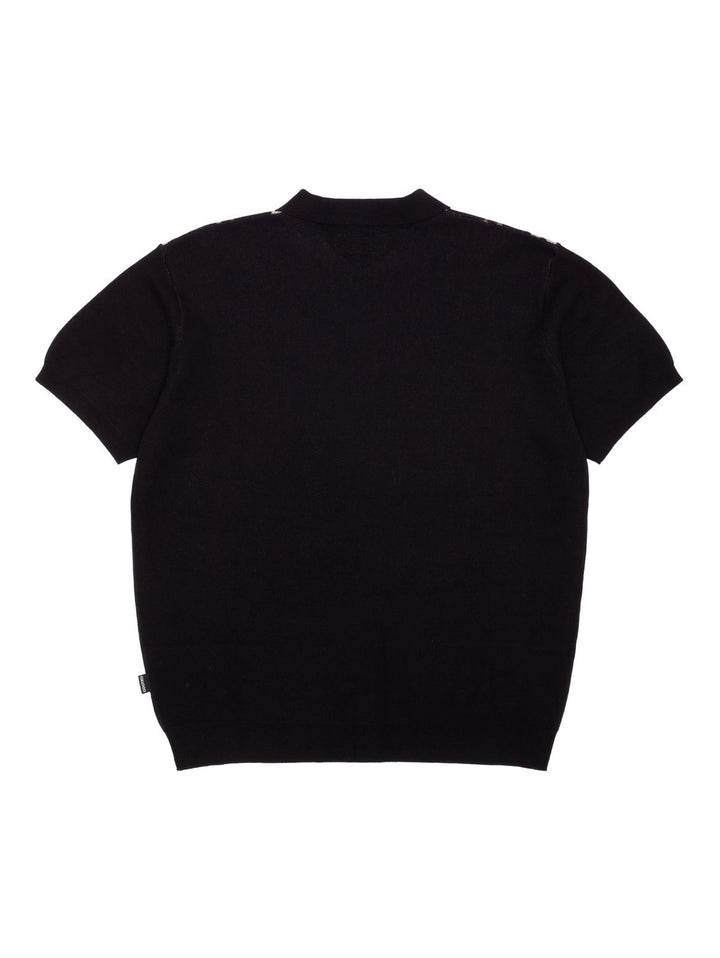 GX1000 Knitted Polo S/S Button Up - Black