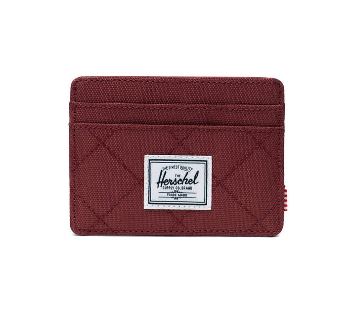 Herschel Charlie Cardholder - Oxblood Red Quilted
