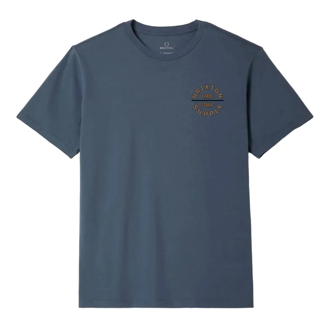 Brixton Oath V Standard Tee - Ocean Breeze / Light Brown
