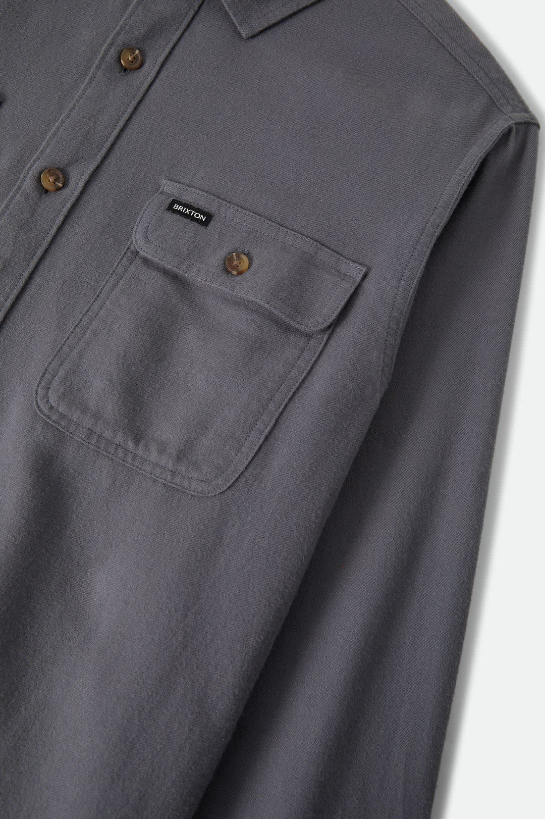 Brixton Bowery Lightweight Ultra Soft L/S Flannel - Future Grey
