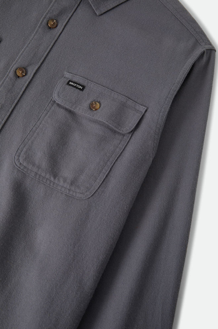 Brixton Bowery Lightweight Ultra Soft L/S Flannel - Future Grey