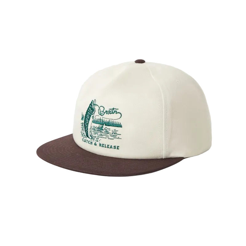 Brixton Catch and Release Snapback - Off White / Brown