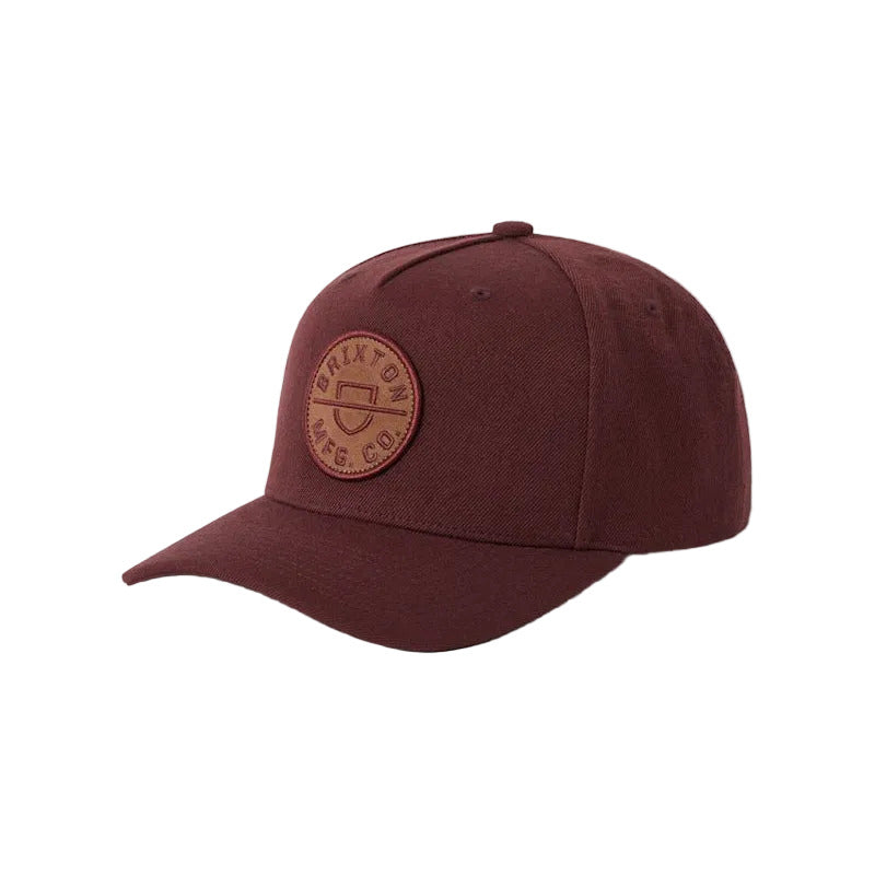 Brixton Crest C MP Snapback - Dark Brick / Brown