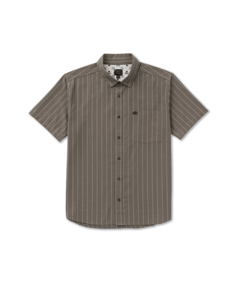 RVCA Dayshift Workwear Stripe SS - Mushroom
