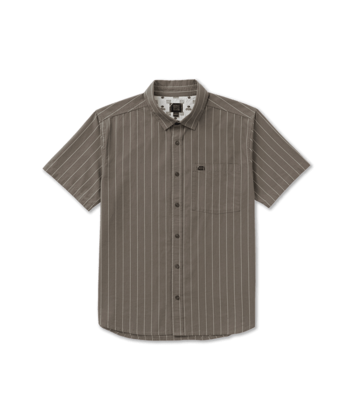 RVCA Dayshift Workwear Stripe SS - Mushroom