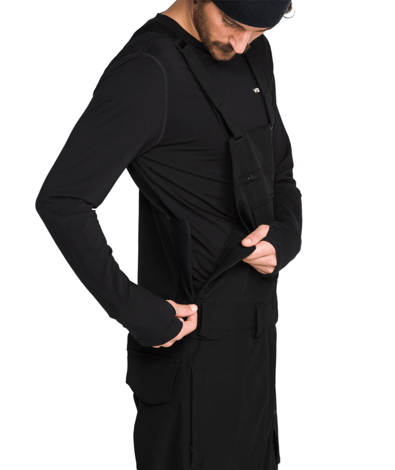 2027 Volcom Mens Roan Bib Overall - Black