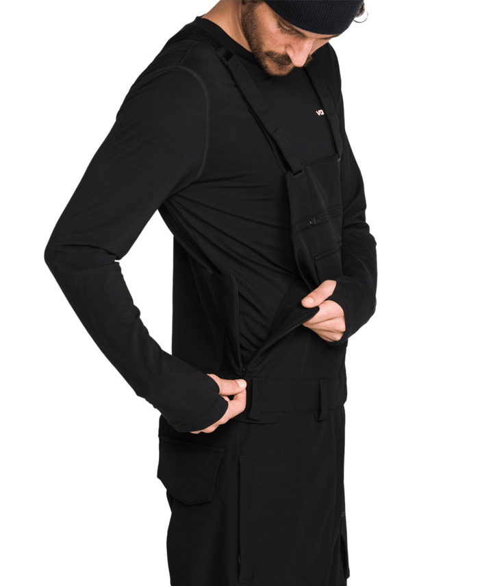 2027 Volcom Mens Roan Bib Overall - Black