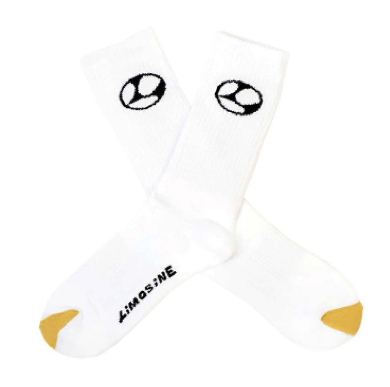 Limosine Gold Toe Socks - White