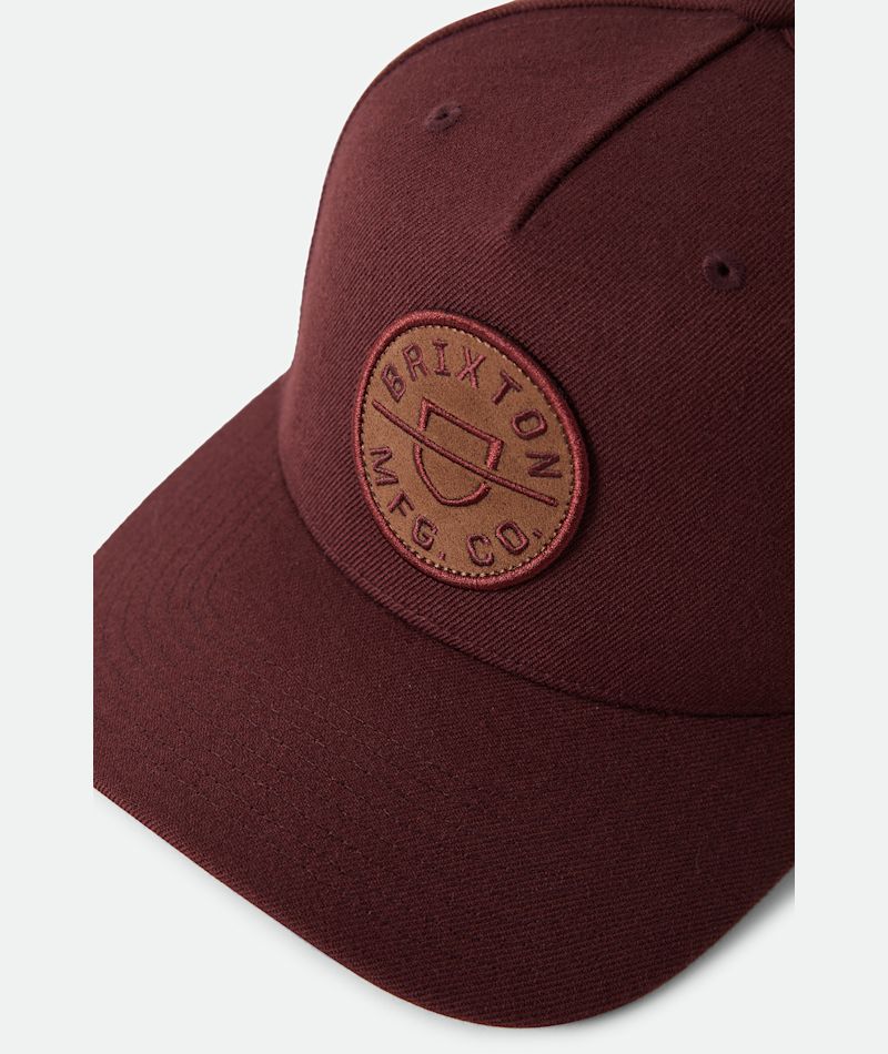 Brixton Crest C MP Snapback - Dark Brick / Brown