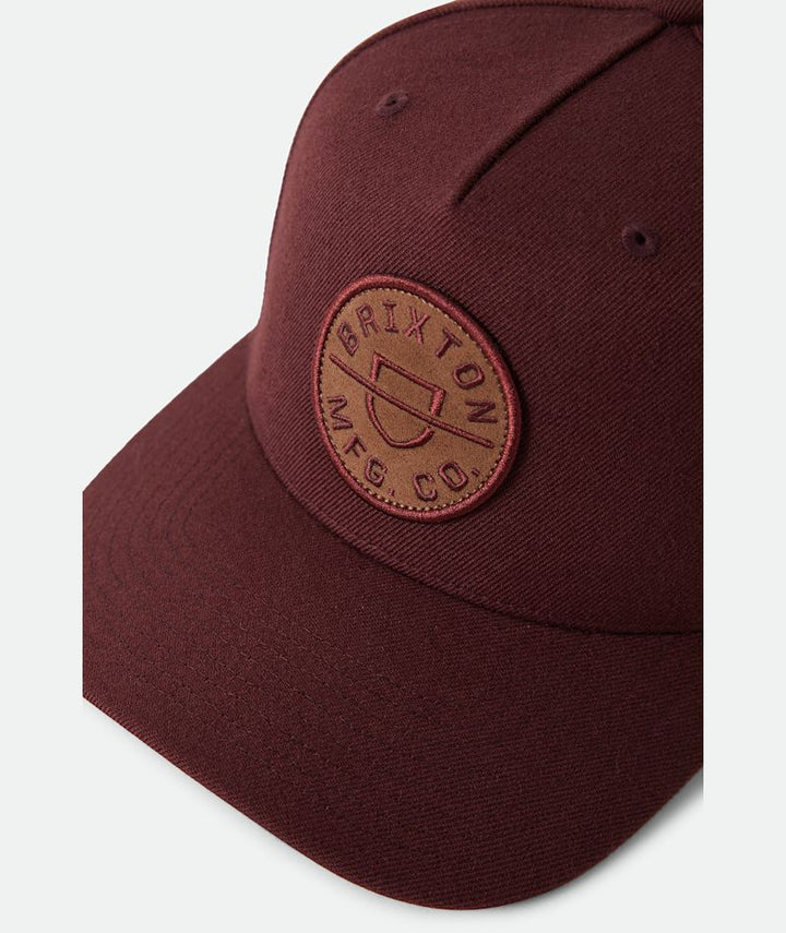 Brixton Crest C MP Snapback - Dark Brick / Brown