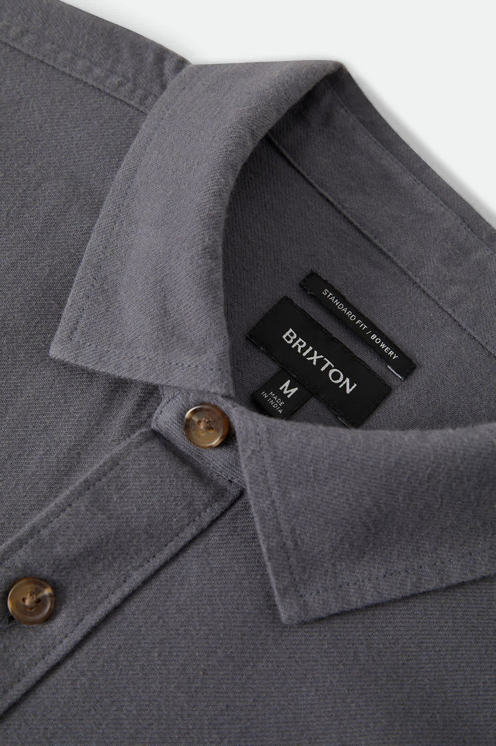 Brixton Bowery Lightweight Ultra Soft L/S Flannel - Future Grey