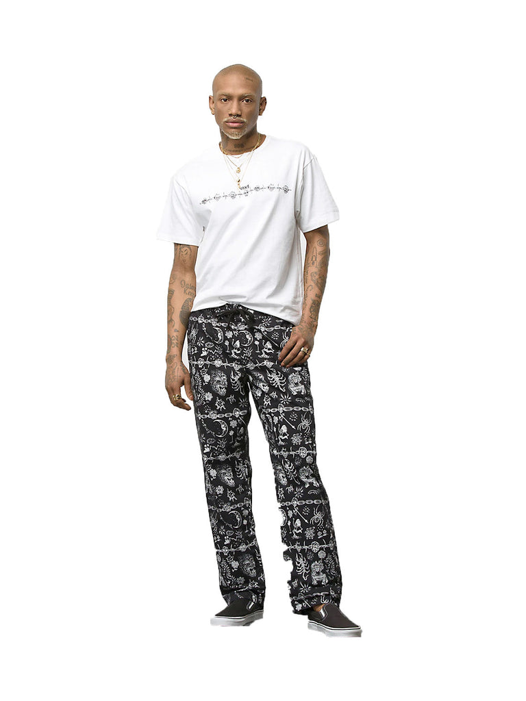 パンツ VANS GIGLIOTTI RANGE LOOSE TAPERED PANTS VANS MIKE GIGLIOTTI RANGE LOOSE TAPERED PANTS - BLACK WHITE