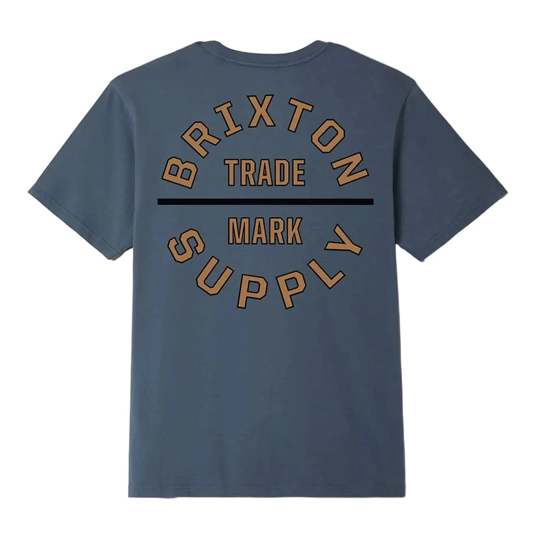 Brixton Oath V Standard Tee - Ocean Breeze / Light Brown