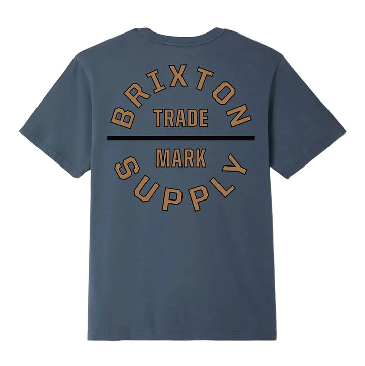 Brixton Oath V Standard Tee - Ocean Breeze / Light Brown