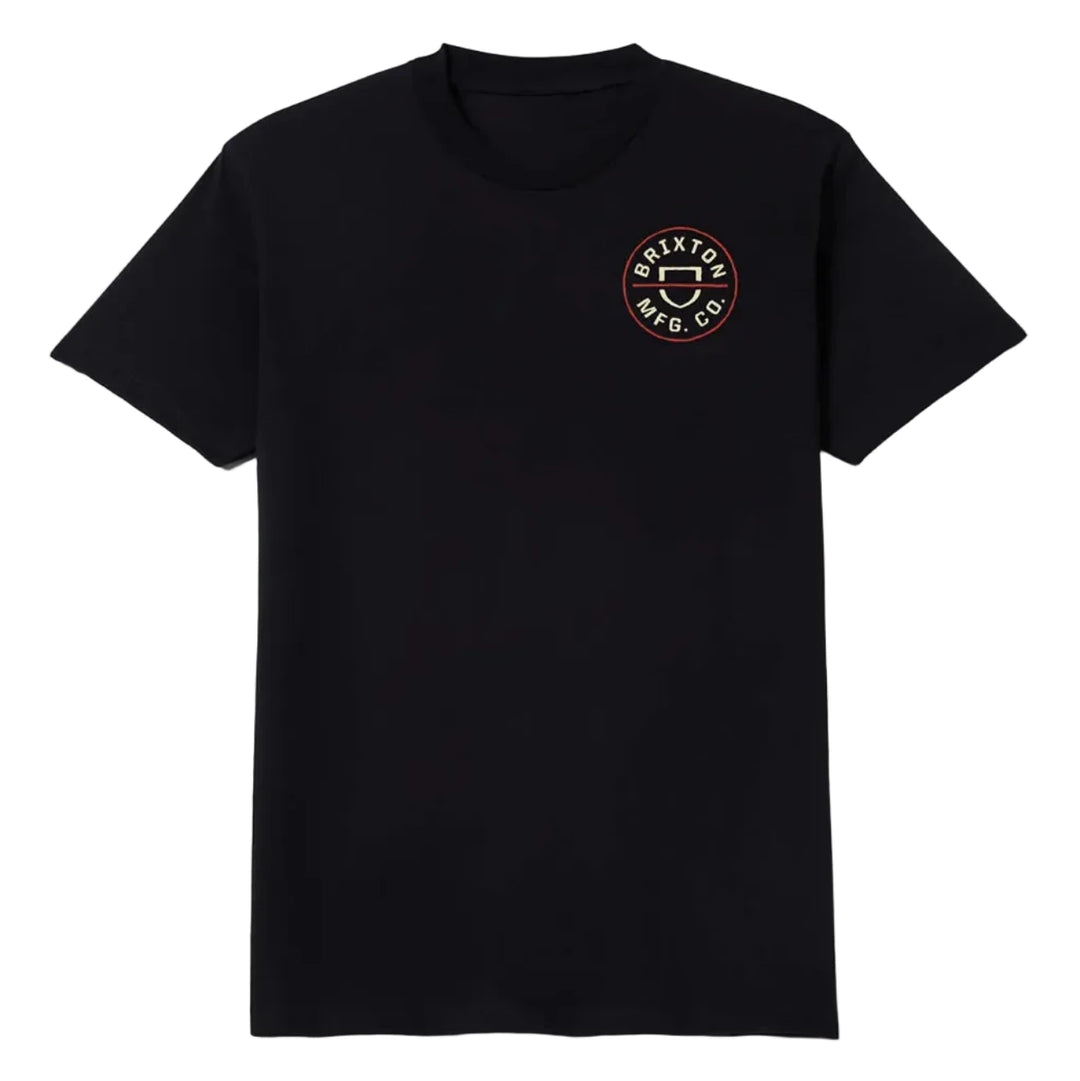 Brixton Crest II Tee - Black / Ivory / Brick
