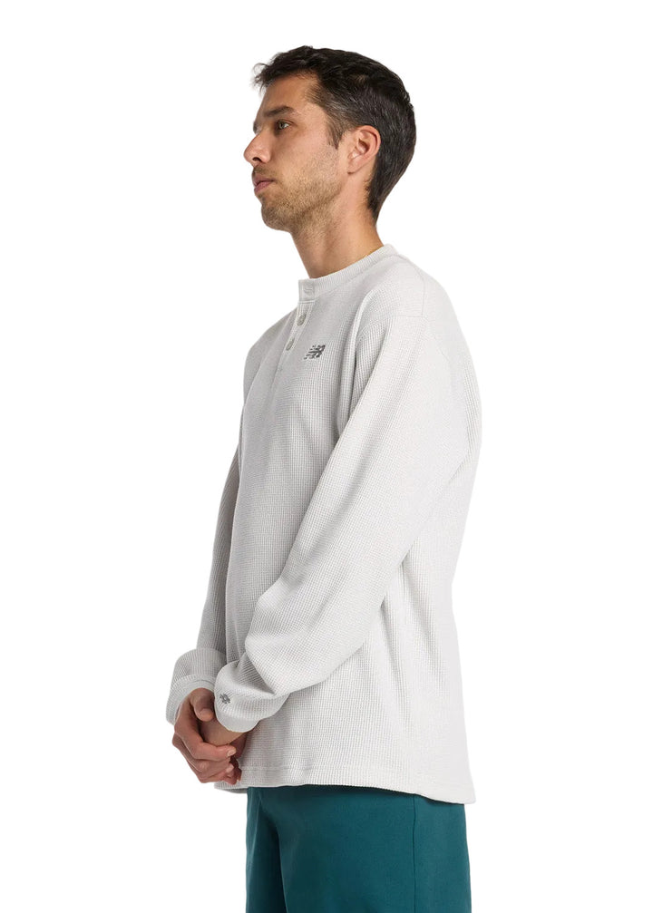 New Balance Numeric Waffle Knit LS Henley - White