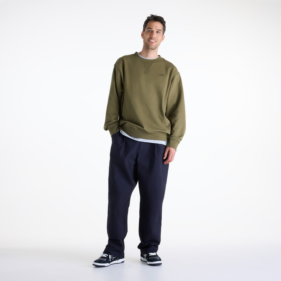 New Balance Numeric French Terry Crew - Olive