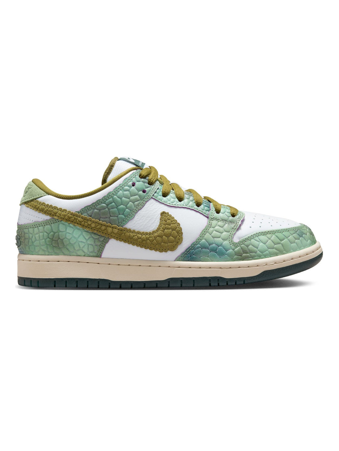 Nike SB Dunk Low Pro QS (Chameleon) - Oil Green / Desert Moss / White Vert Petrol