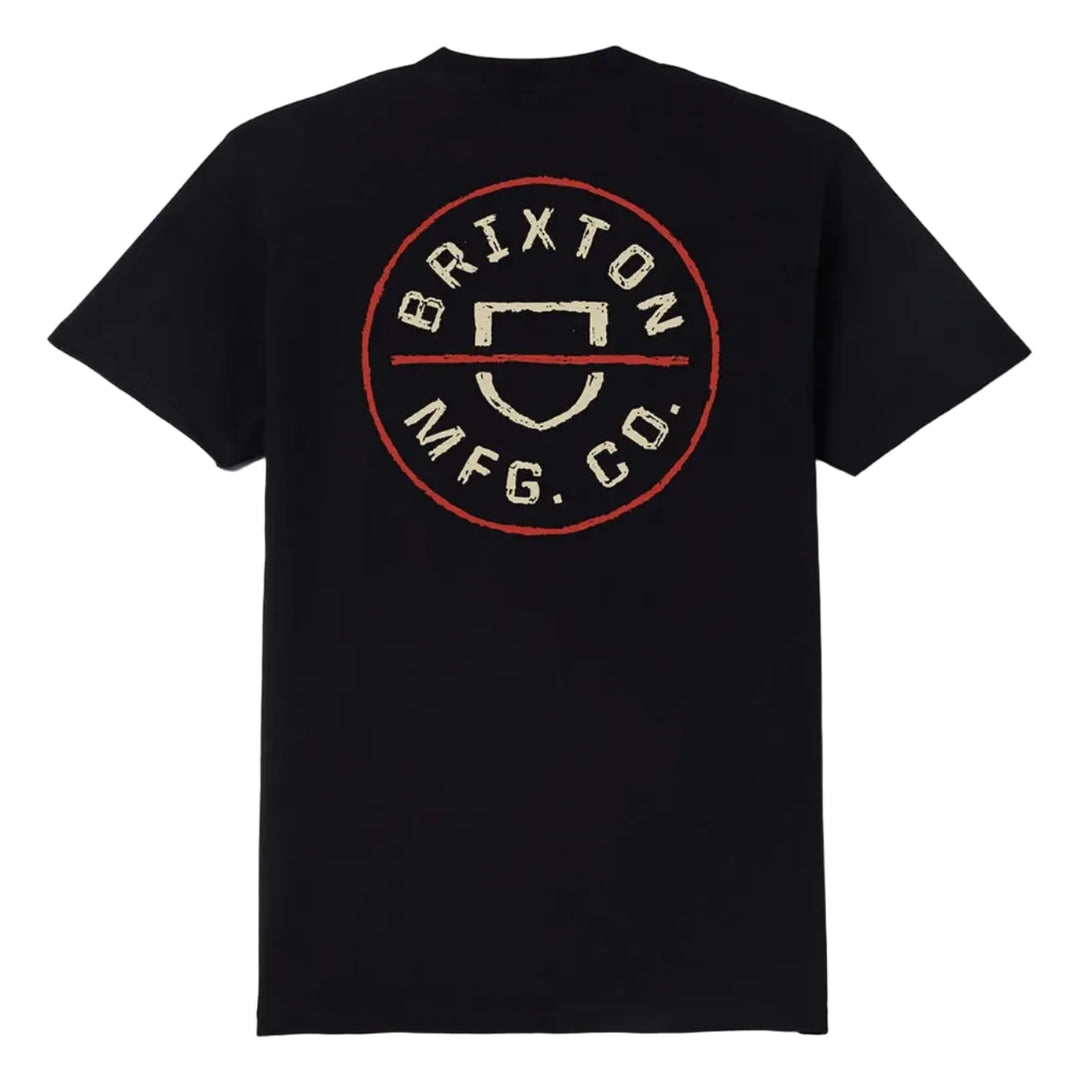 Brixton Crest II Tee - Black / Ivory / Brick