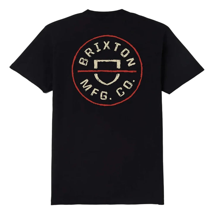 Brixton Crest II Tee - Black / Ivory / Brick