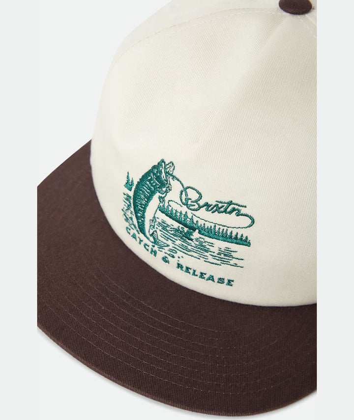 Brixton Catch and Release Snapback - Off White / Brown