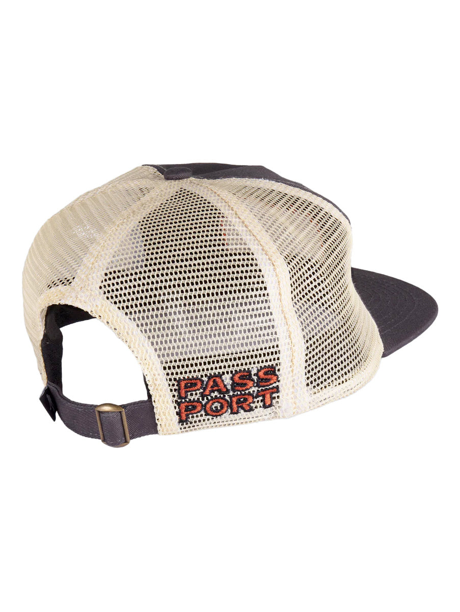 Pass Port Brush Fire Workers Trucker Cap - Tar / Off White