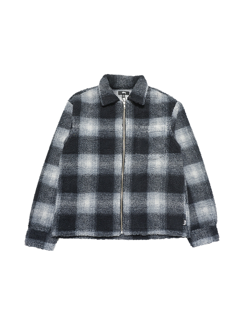 Stussy Zip Sherpa Shadow Plaid - Black