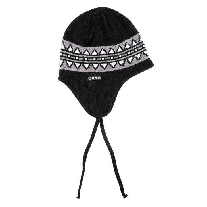 2027 Public Nordic Earflap Beanie - Black