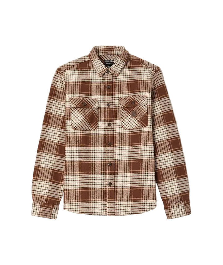 Brixton Bowery Heavy Weight L/S Flannel - Pinecone Brown / Whitecap