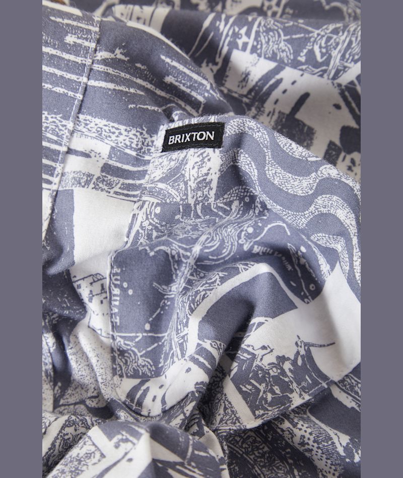 Brixton Charter Print Shirt - Navy / White