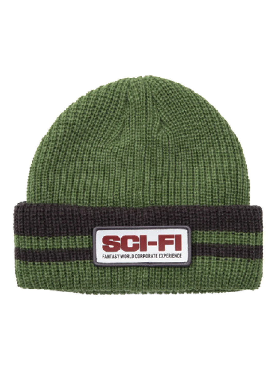 Sci-Fi Reflective Patch Beanie - Olive