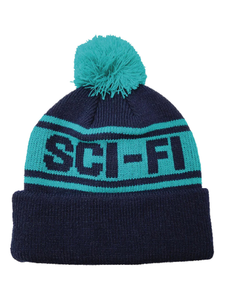 Sci-Fi Pom Beanie - Navy / Teal